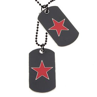 Double faced Oil Drip Five pointed Star Necklace