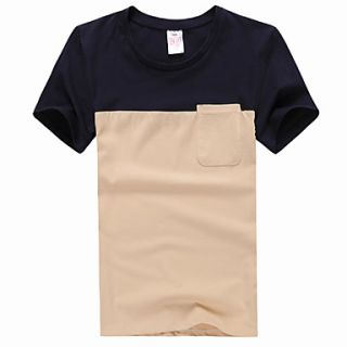 Mens Contrast Color Short Sleeve T Shirt