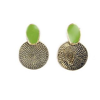 Kayshine Womens Green Alloy Enamel Bohemian Style Earrings