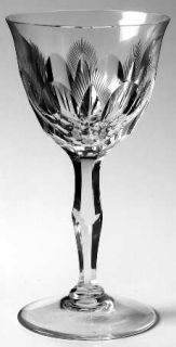 Unknown Crystal Unk7128 Wine Glass   Fan,Ovals,Multisided Stem