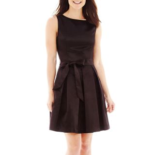 Jump Apparel Blu Sage Sleeveless Belted Fit and Flare Dress, Black