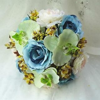 Attractive Round Satin Wedding Bouquet