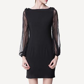 MS Black Elegant Long Sleeve Dress