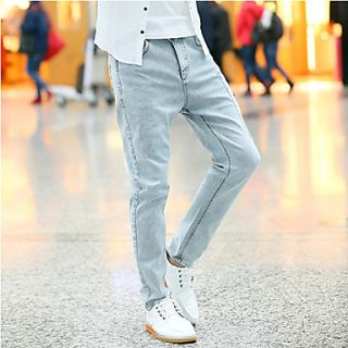 GBS Mens Korean Slim Fit Casual Skinny Pants(White)