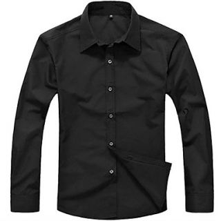 HKWB Casual Slim Long Sleeve Shirt(Black)19