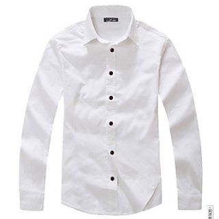 HKWB Casual Slim Long Sleeve Shirt(White)