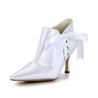 Satin Womens Wedding Stiletto Heel Heels Ankle Boots(More Colors)