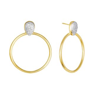 Diamond Addiction 14K Gold Plated 1/10 CT. T.W. Diamond Hoop Earrings, Womens