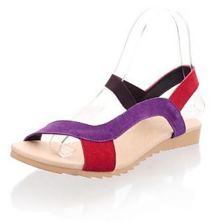 Leather Womens Flat Heel Sling Back Sandals With Split Joint Shoes(More Colors)