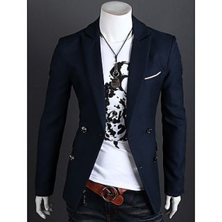 Aowofs Mens British Style Casual Suit Coat(Navy Blue)