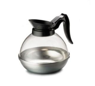 Tablecraft 64 oz Coffee Decanter, Poly w/ Stainless Base, Black Handle