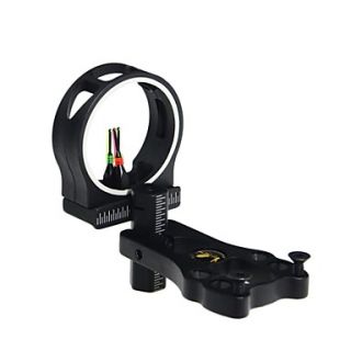 3 Pin 6061 T6 Aluminum Bow Sight Scope 0.029 Fiber  Black