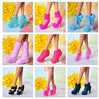 9 Pcs Barbie Doll Elegant Princess PVC Shoes