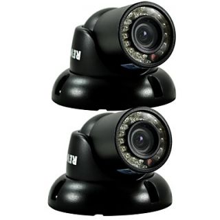 700 TVL Indoor/Outdoor Mini Turret Surveillance Camera with 65 Feet Night Vision   2 Pack (Black)