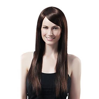 Capless Long To Waist Quality Synthetic Chocolate Brown Straight Wig