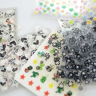 50PCS 3D Design Nail Art Stickers Tips for Manicure (Mixed Random Styles)
