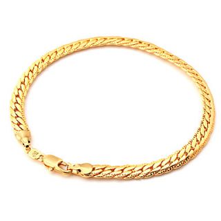 High Quality Mens 18K Gold Plated Figaro Chunky Bracelets 5MM 21CM With Stamp