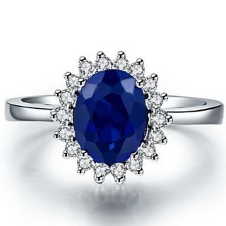 Exquisite 1.5 Carat Sapphire 925 Silver SONA Crystal Diamond Ring For Women Engagement
