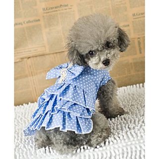Petary Pets Cute Bow Polka Dots Cotton Dress For Dog
