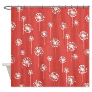  Pretty Coral Pompoms Shower Curtain  Use code FREECART at Checkout