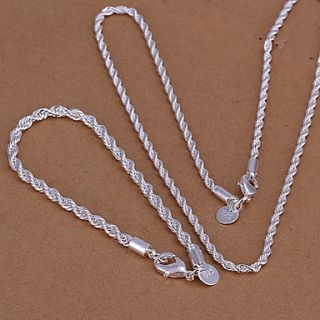 Oyami Cuprum Silvering Bracelet Necklace Suit LKNSPCS051