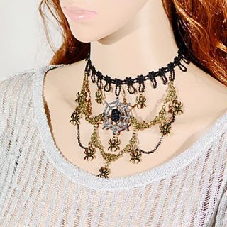 OMUTO Korean Manually High Grade Spider Jewelry Necklace (Black)