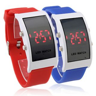 Pair of Silicone Band Red LED Wrist Watch(Blue and Red)