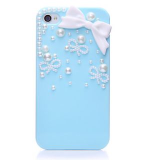 Pearl Bowknot Pattern Metal Jewelry Back Case for iPhone 4/4S
