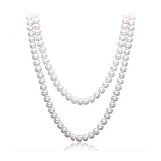 Luckypearl Womens Pearl Curve 6 7mm Natural Pearl Necklace MY0005W027262