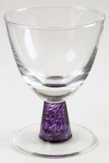 Denby Storm Low Water Goblet   Purple Stem, Clear Bowl