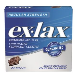 Ex Lax Regular Strength Stimulant Laxative   Chocolate (24 Pieces)