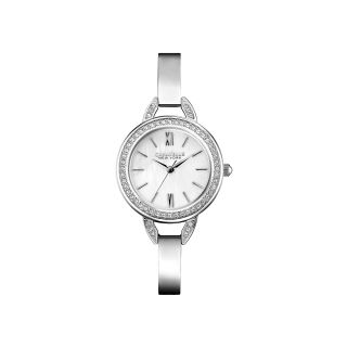 Caravelle New York Womens Silver Tone Bangle Watch