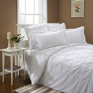 3 Piece White Hand Made 250TC Duvet Cover Set