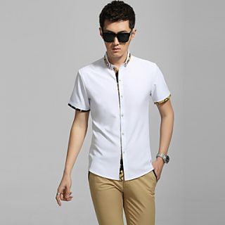 Bangni Mens Simplicity Casual Short Sleeve Bodycon Shirt