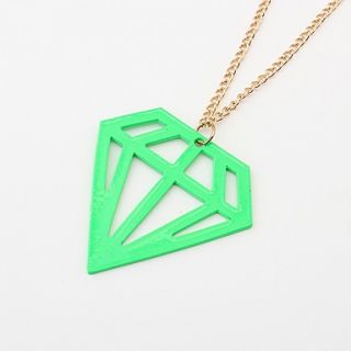 Shadela Diamond Print Green Fashion Necklace CX003 1