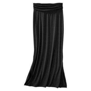 Merona Petites Ruched Waist Knit Maxi Skirt   Black XSP