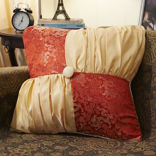 Red Gold Cotton Jacquard Decorative Pillow Cover