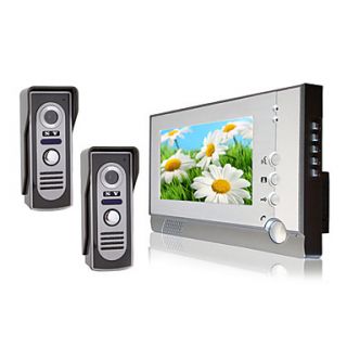 Two Waterproof Camera with 7 Inch Color TFT LCD Video Door Phone Intercom System