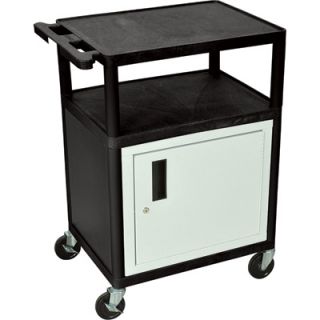 Luxor Utility Cart with Locking Steel Cabinet   400 Lb. Capacity, 34in.H,