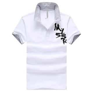LangXin Mens Business Slim Stand Collar Casual Short Sleeve Polo Shirt(White,Green,Gray)