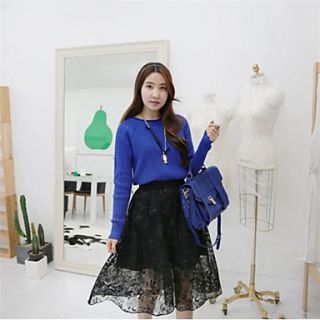XiXi Womens Lace Organza Skirt(Black)