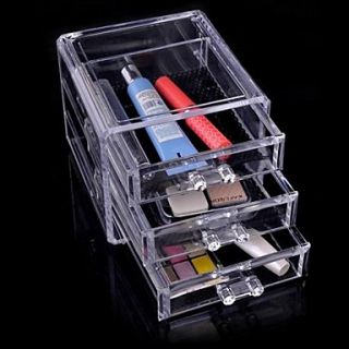 Fashion 3 Drawers European Transparent Womens Jewelry Organizers Crystal Dresser Organizers Gifts