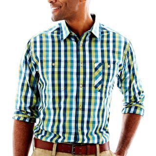 Haggar Woven Shirt, Teal, Mens