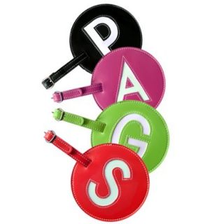 Pb Initial Luggage Tags   Green (set of two)