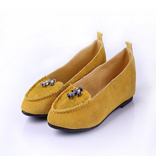Womens European Lovely Simple Solid Color Flat Shoes(Yellow)