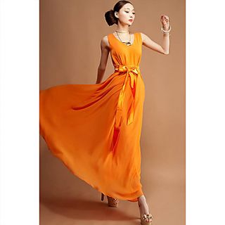 Yousha Womens Bohemian Style Solid Color Dress S005