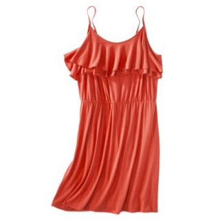 Mossimo Supply Co. Juniors Plus Size Sleeveless Ruffle Front Dress   Orange 2