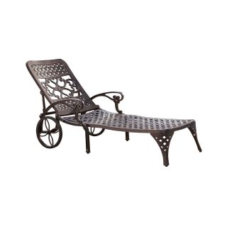 Biscayne Outdoor Chaise Lounge Chair   Bronze Finish
