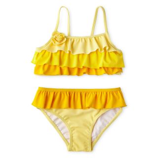 JOE FRESH Joe Fresh Ruffled 2 pc. Swimsuit   Girls 1t 5t, Yellow, Yellow, Girls