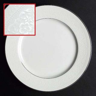 Nitto Cluny Lace Dinner Plate, Fine China Dinnerware   White Floral Decal On Rim